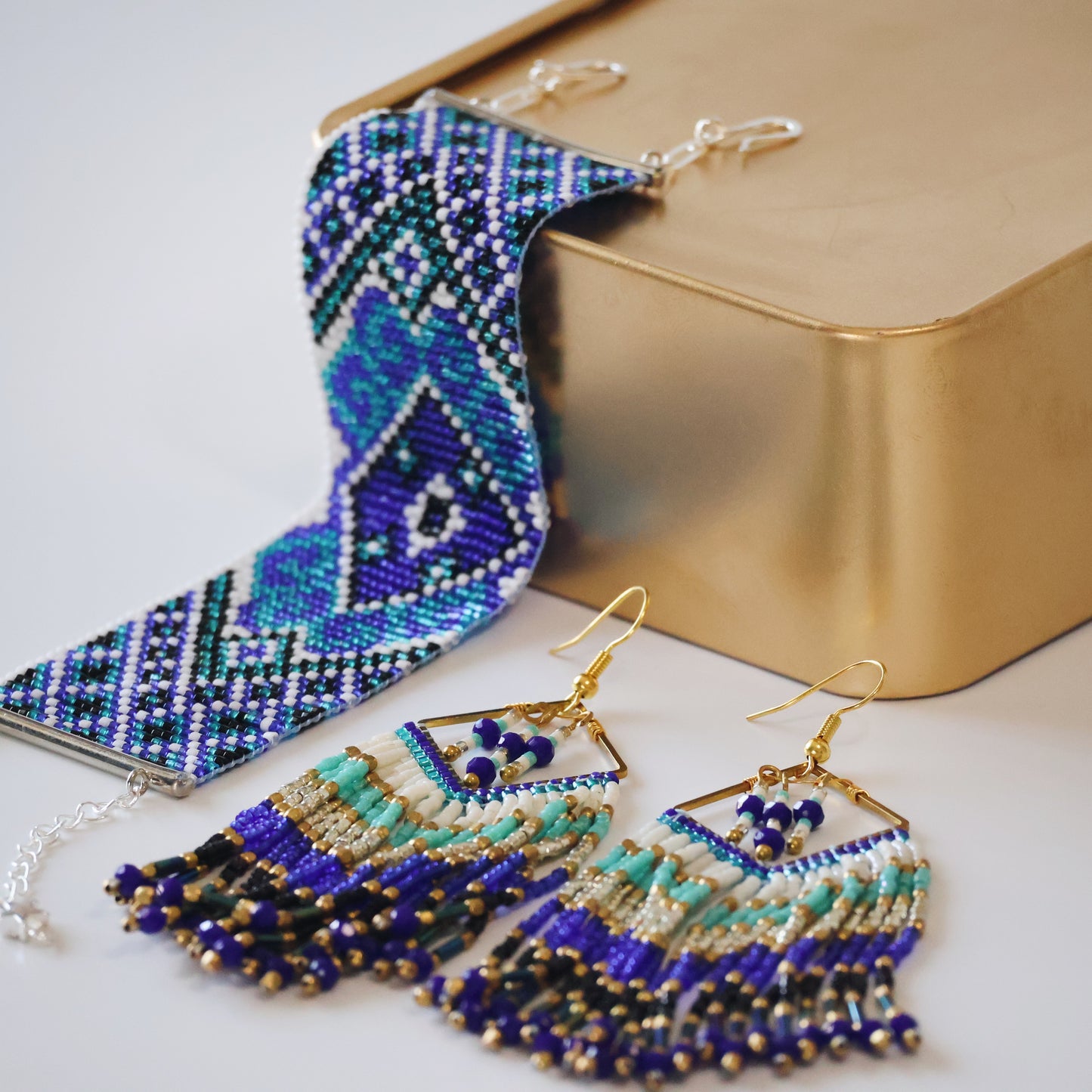 Kanta Bold Earrings - Blue