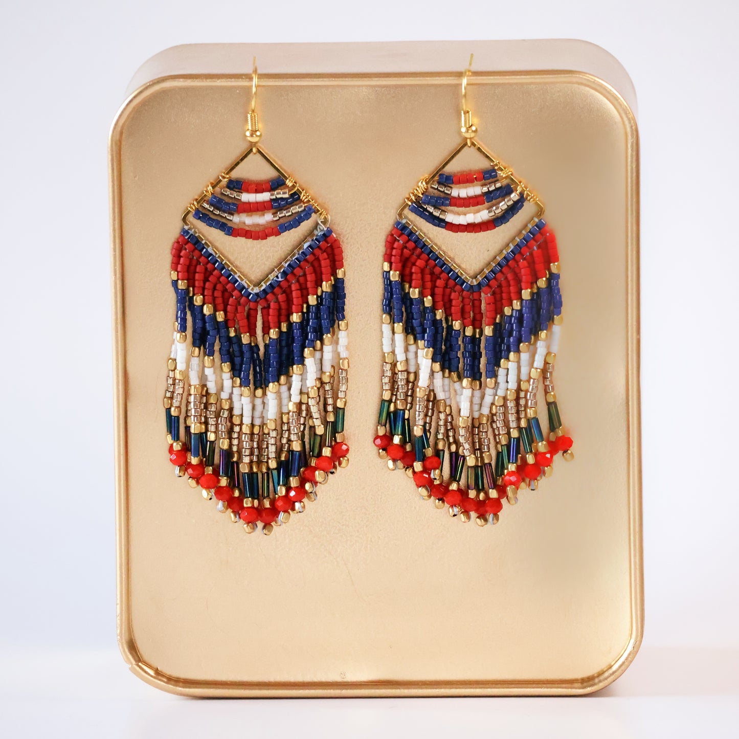 Kanta Bold Earrings - Red