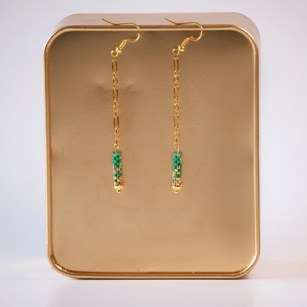 Olivia Delicate Earrings - Green