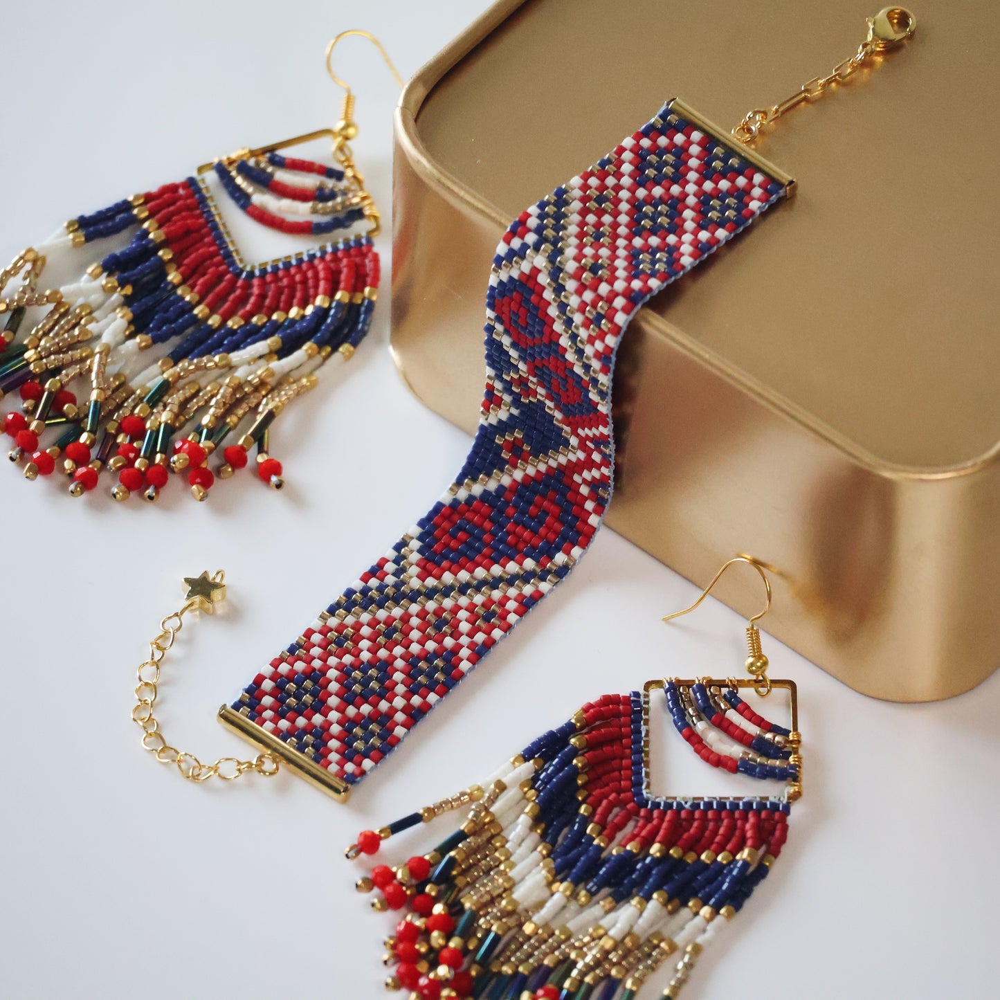 Kanta Bold Earrings - Red