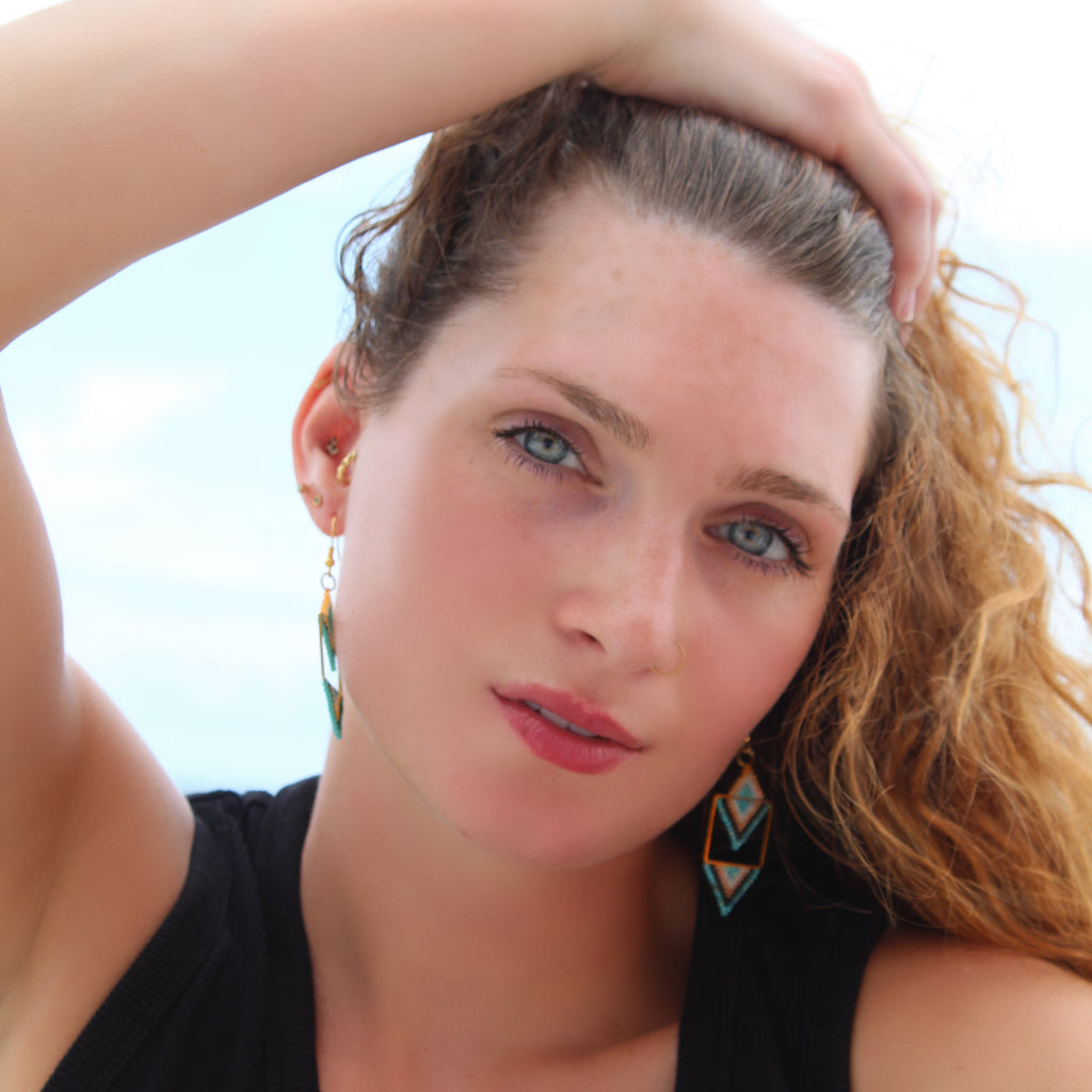 Joni Minimalist Earrings - Orange