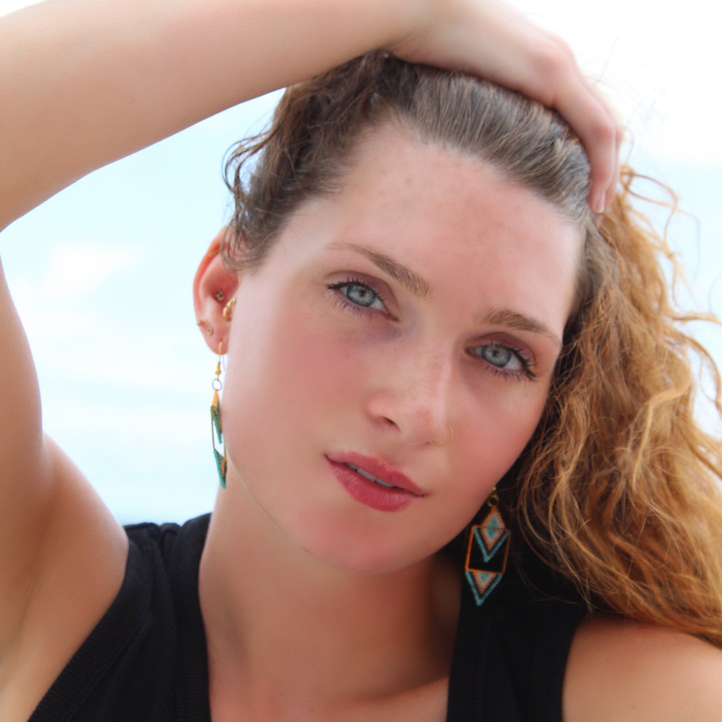 Joni Minimalist Earrings - Orange