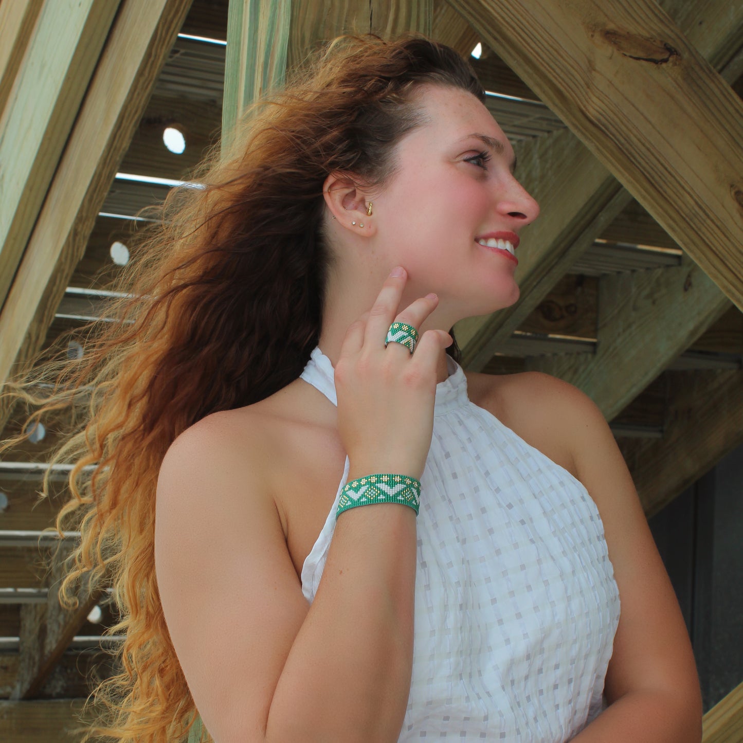 Jane Bold Ring - Green