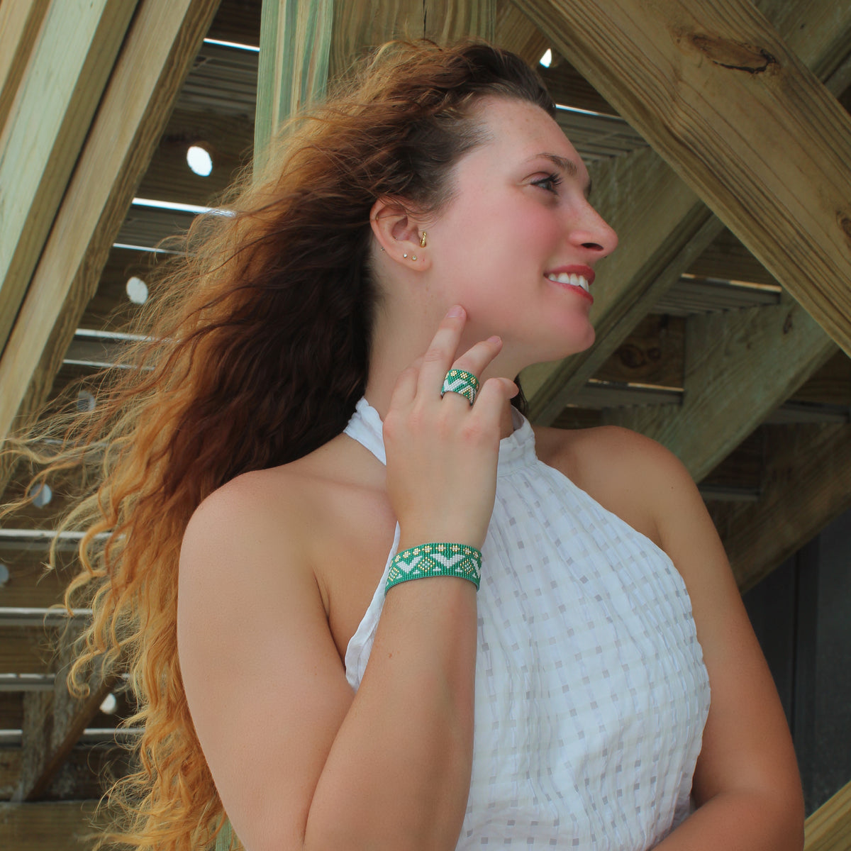 Jane Bold Ring - Green