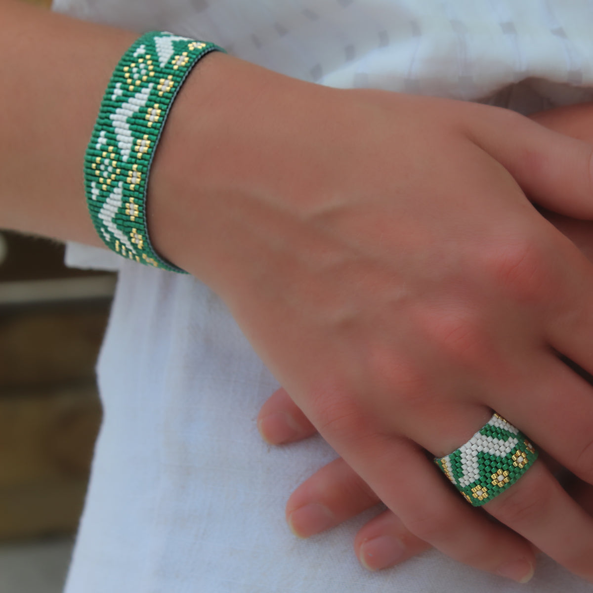 Jane Bold Ring - Green
