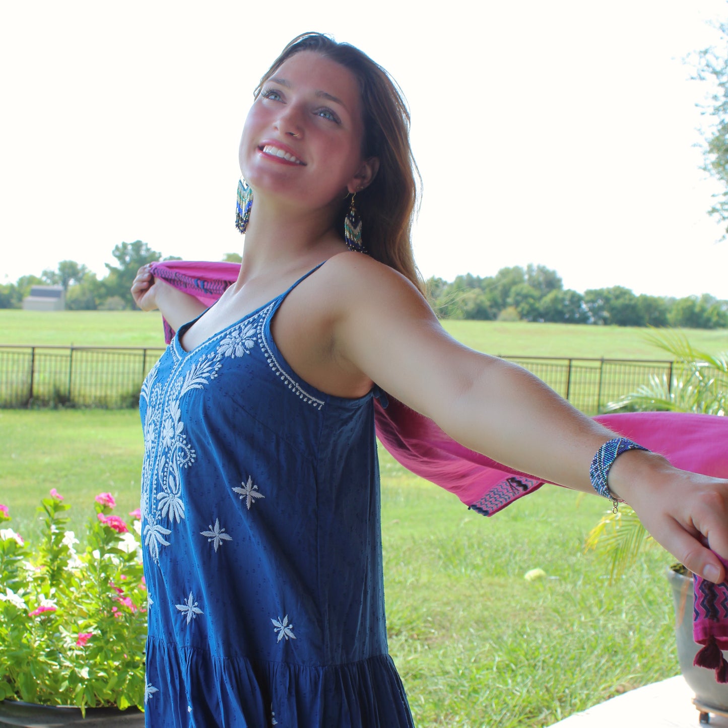 Kanta Bold Earrings - Blue