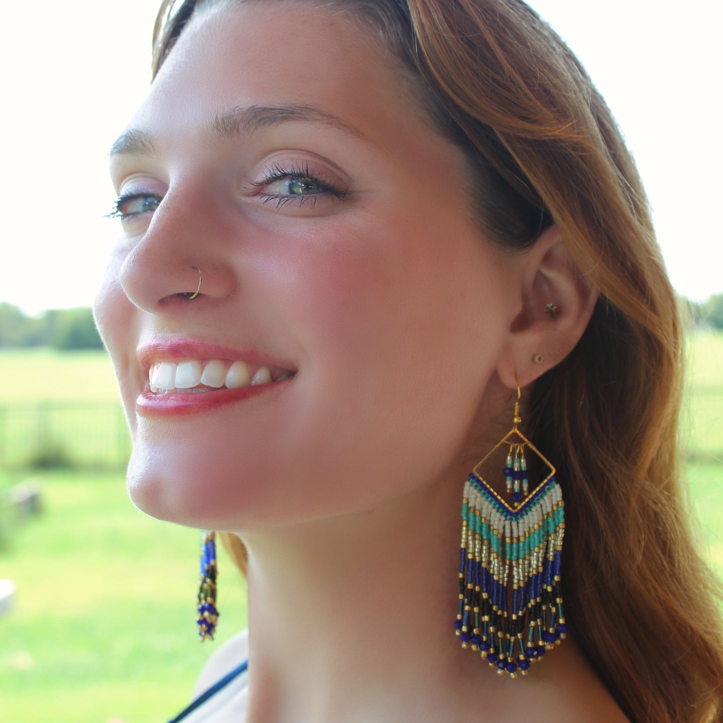 Kanta Bold Earrings - Blue