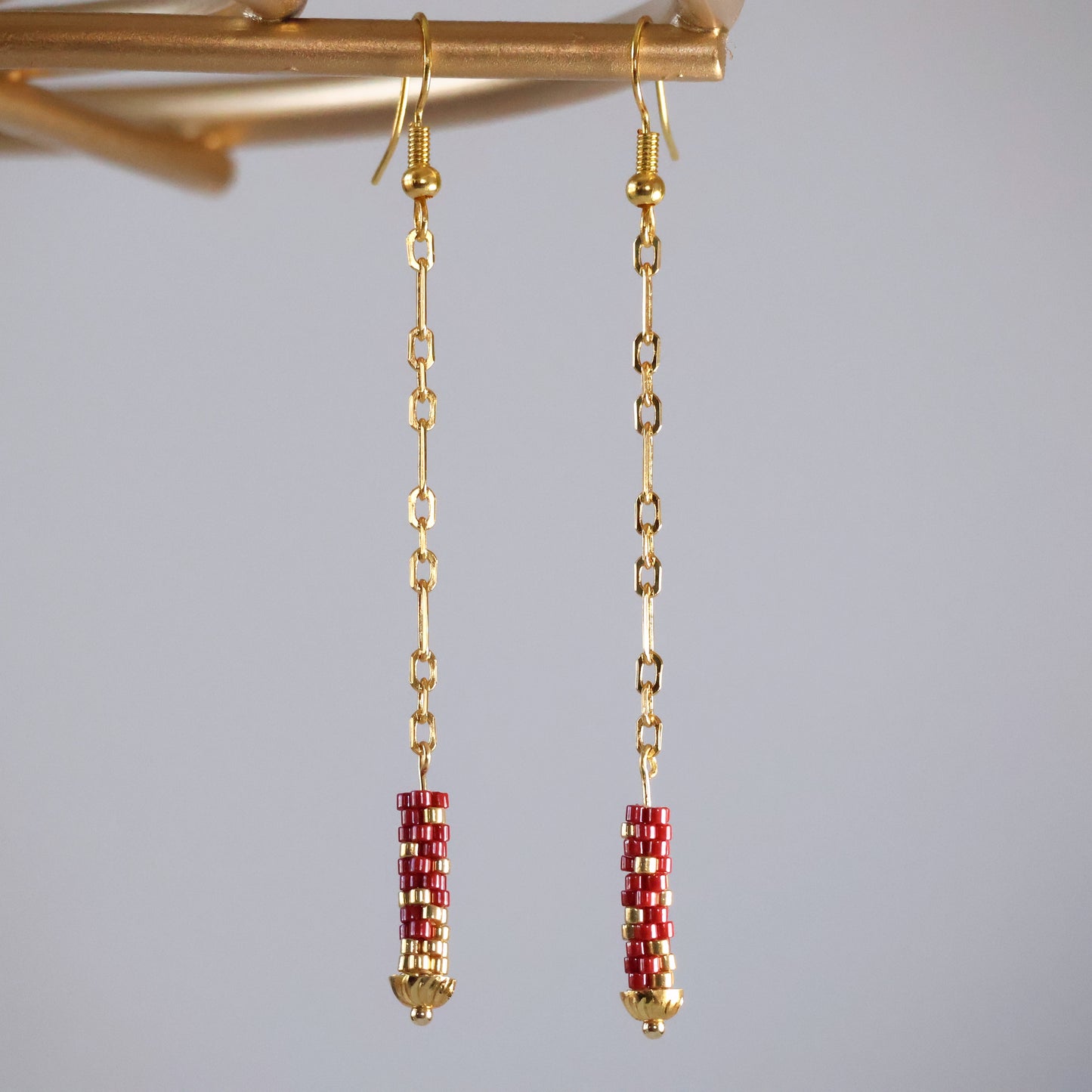 Olivia Delicate Earrings - Red