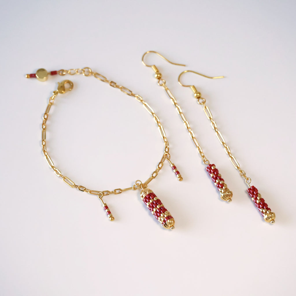 Olivia Delicate Earrings - Red
