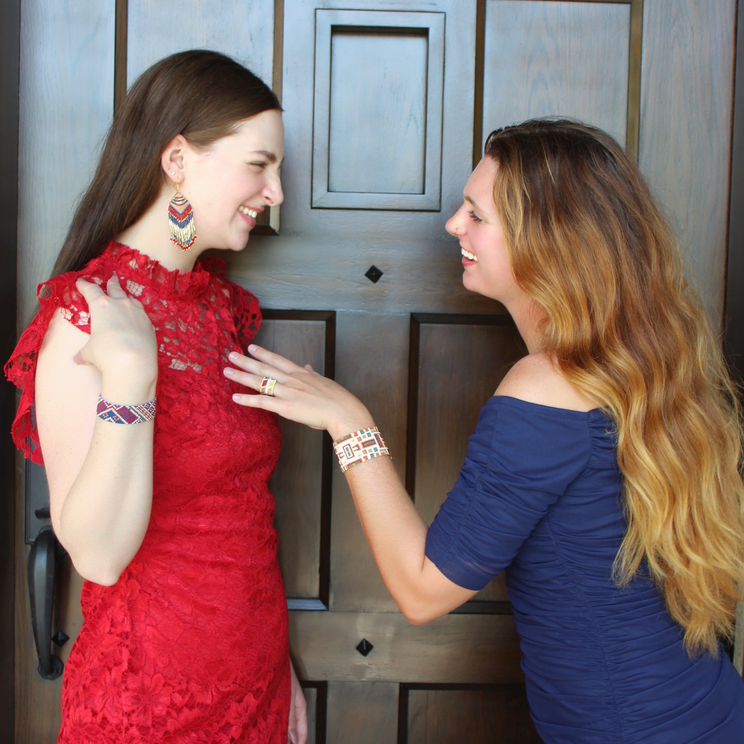 Kanta Bold Earrings - Red