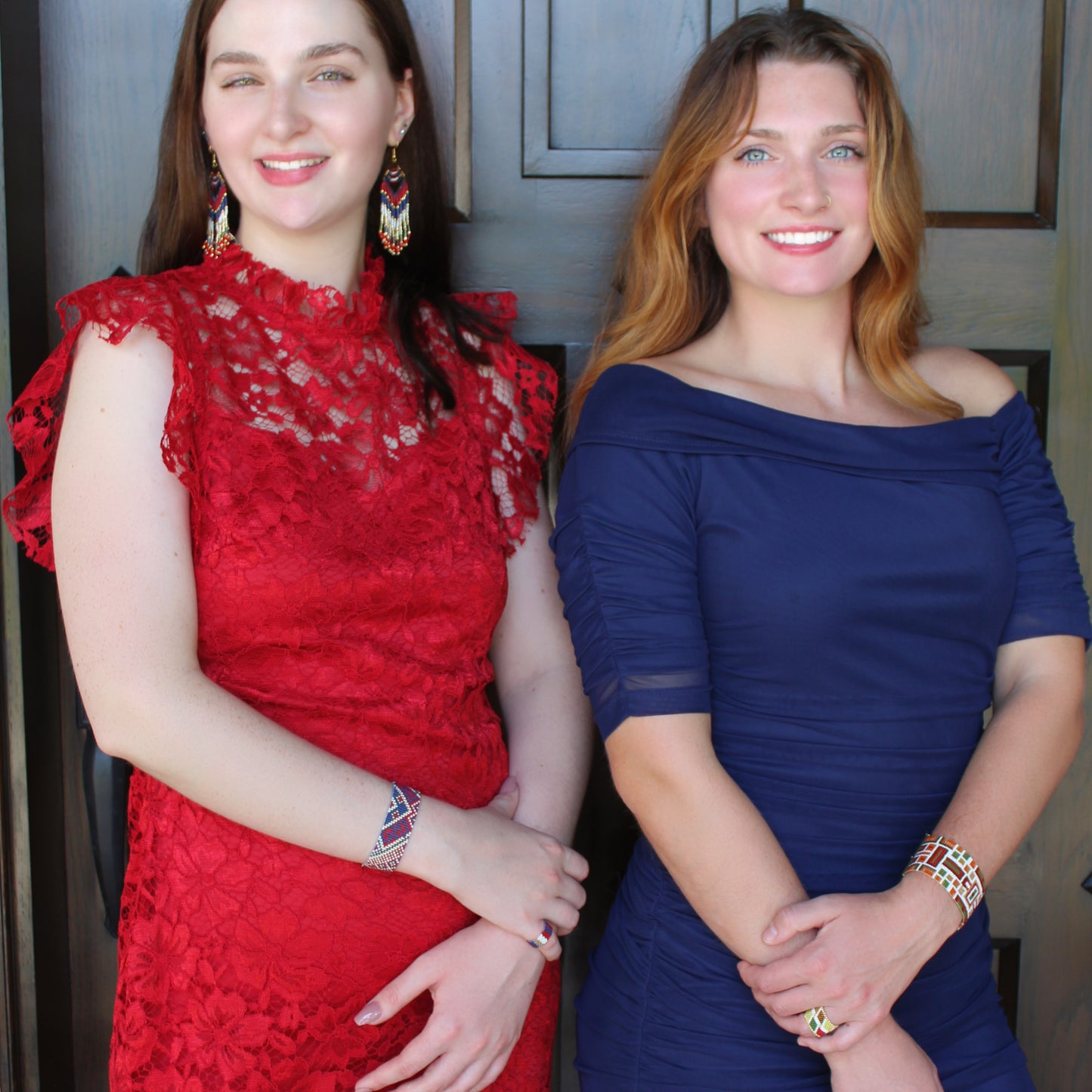 Kanta Bold Earrings - Red