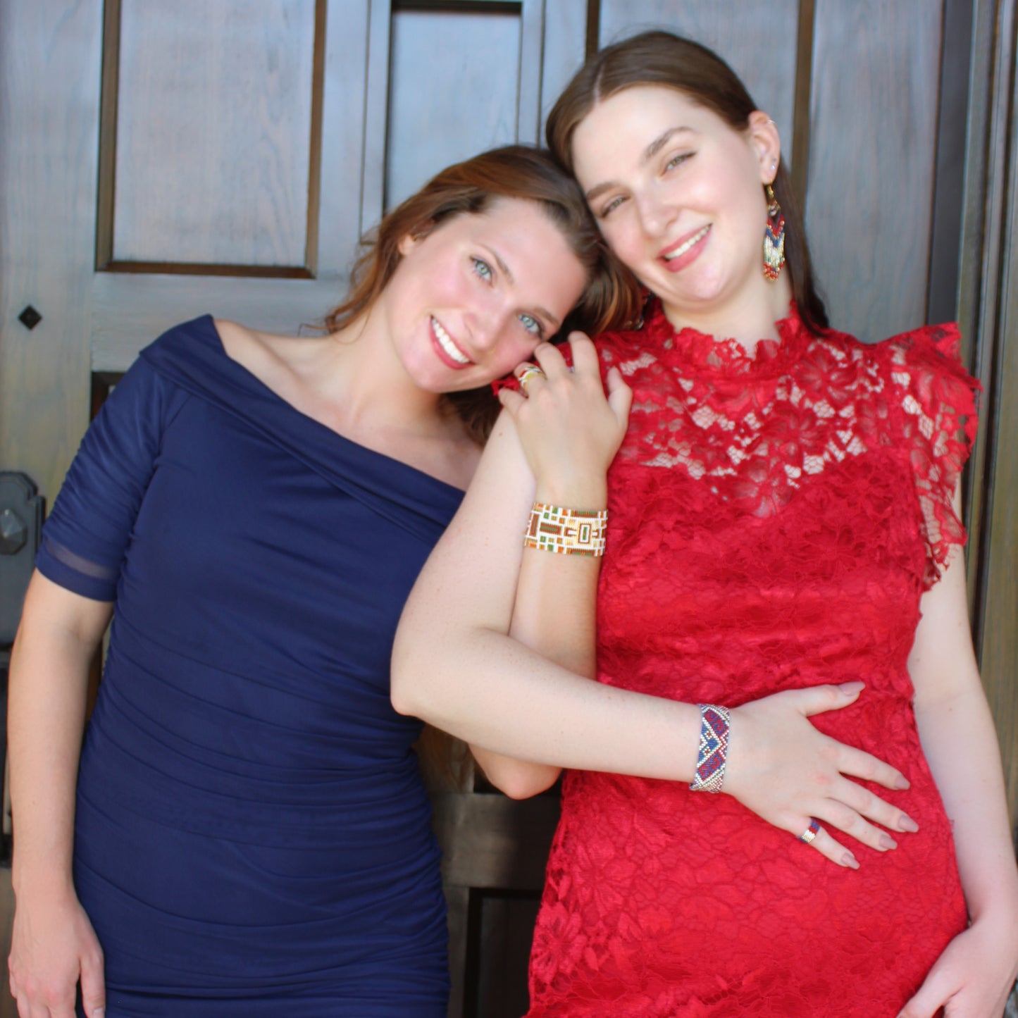 Kanta Bold Earrings - Red