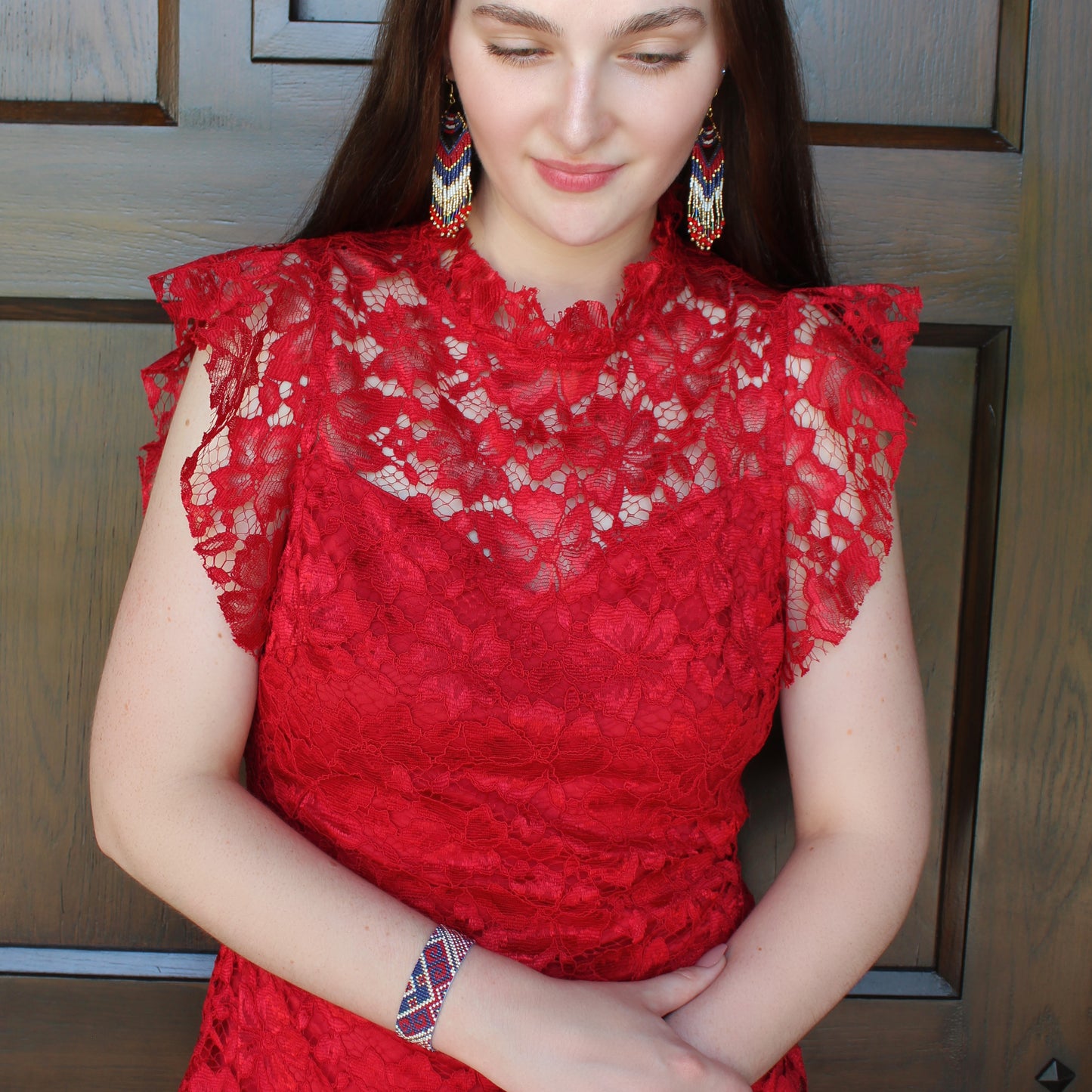 Kanta Bold Earrings - Red