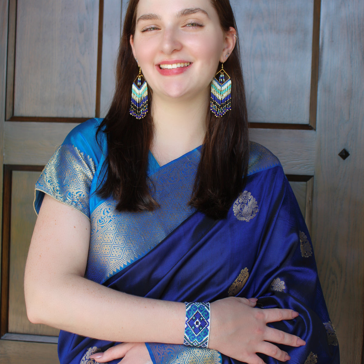 Kanta Bold Earrings - Blue