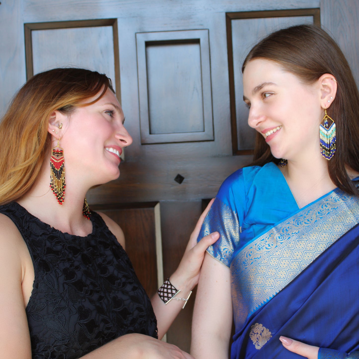 Kanta Bold Earrings - Blue