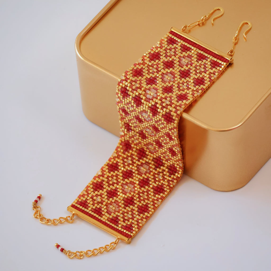 Elizabeth Bold Bracelet - Red & Gold