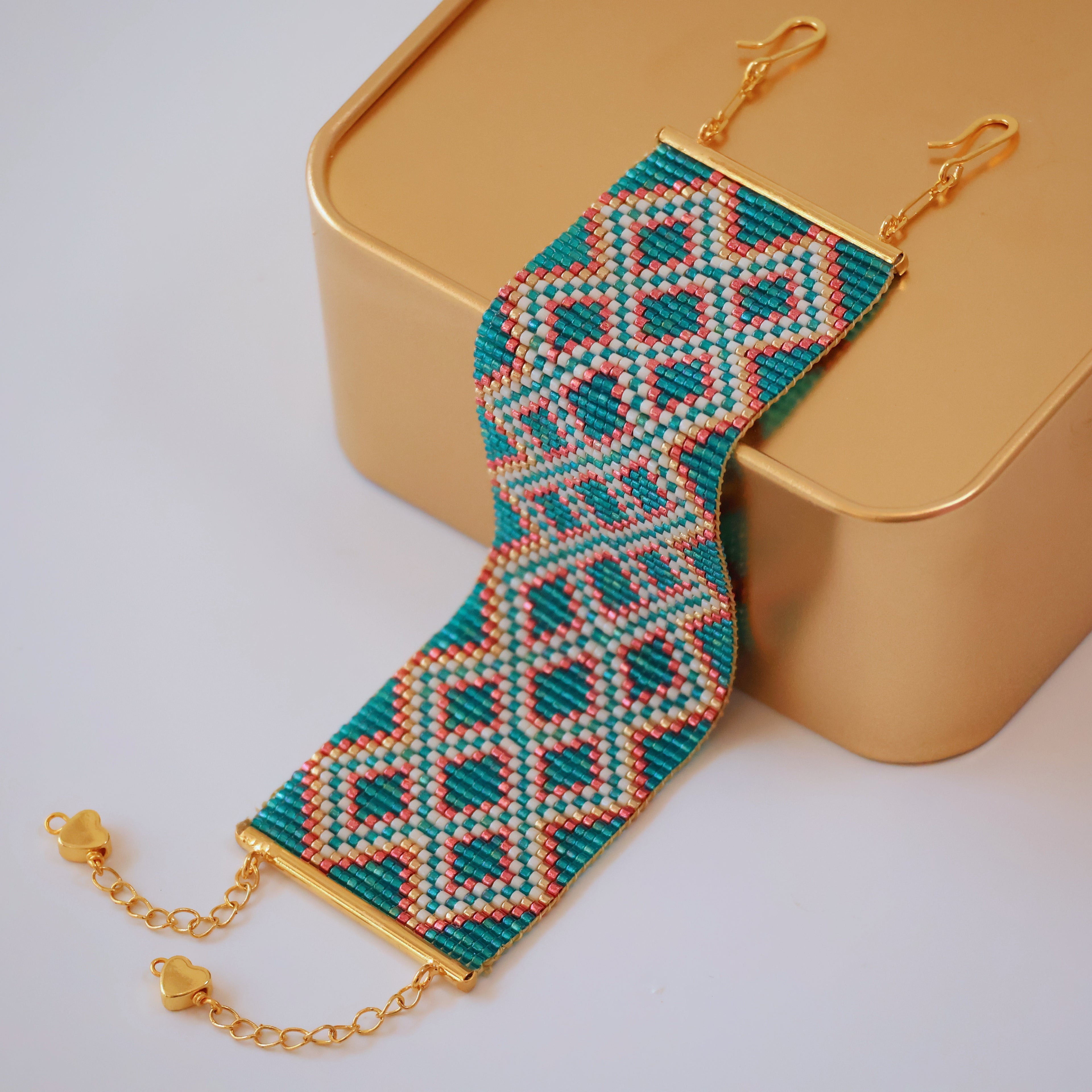 Peyton Bold Bracelet - Pink & Turquoise
