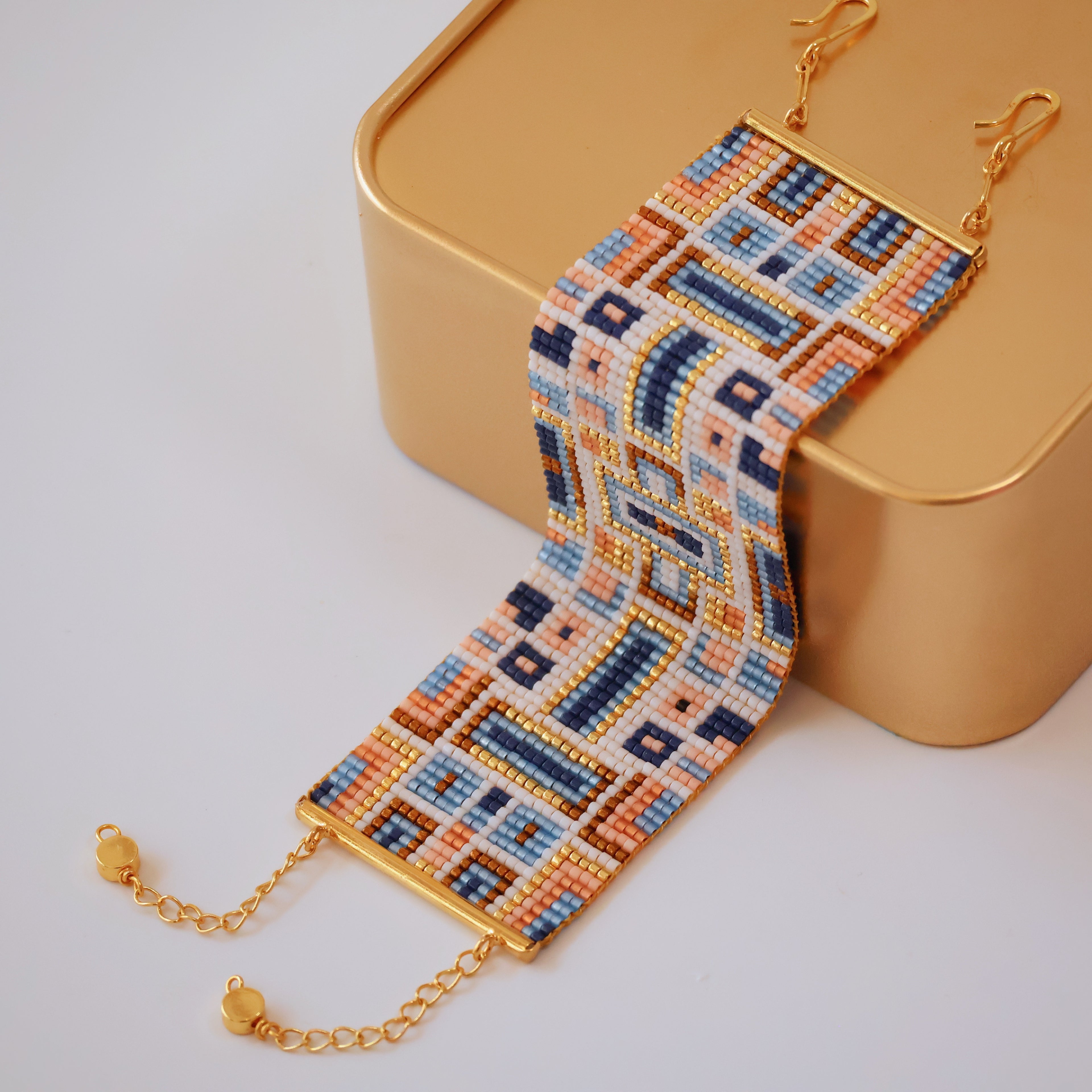 Raji Bold Bracelet - Pink & Blue