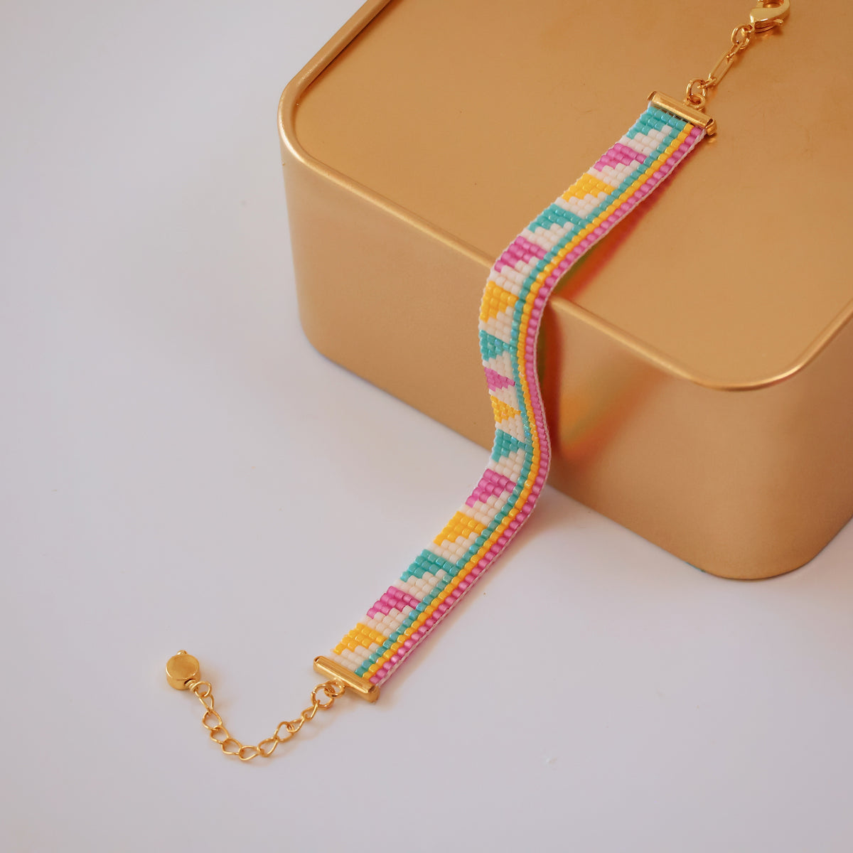 Michaela Minimalist Bracelet - Pink & Turquoise