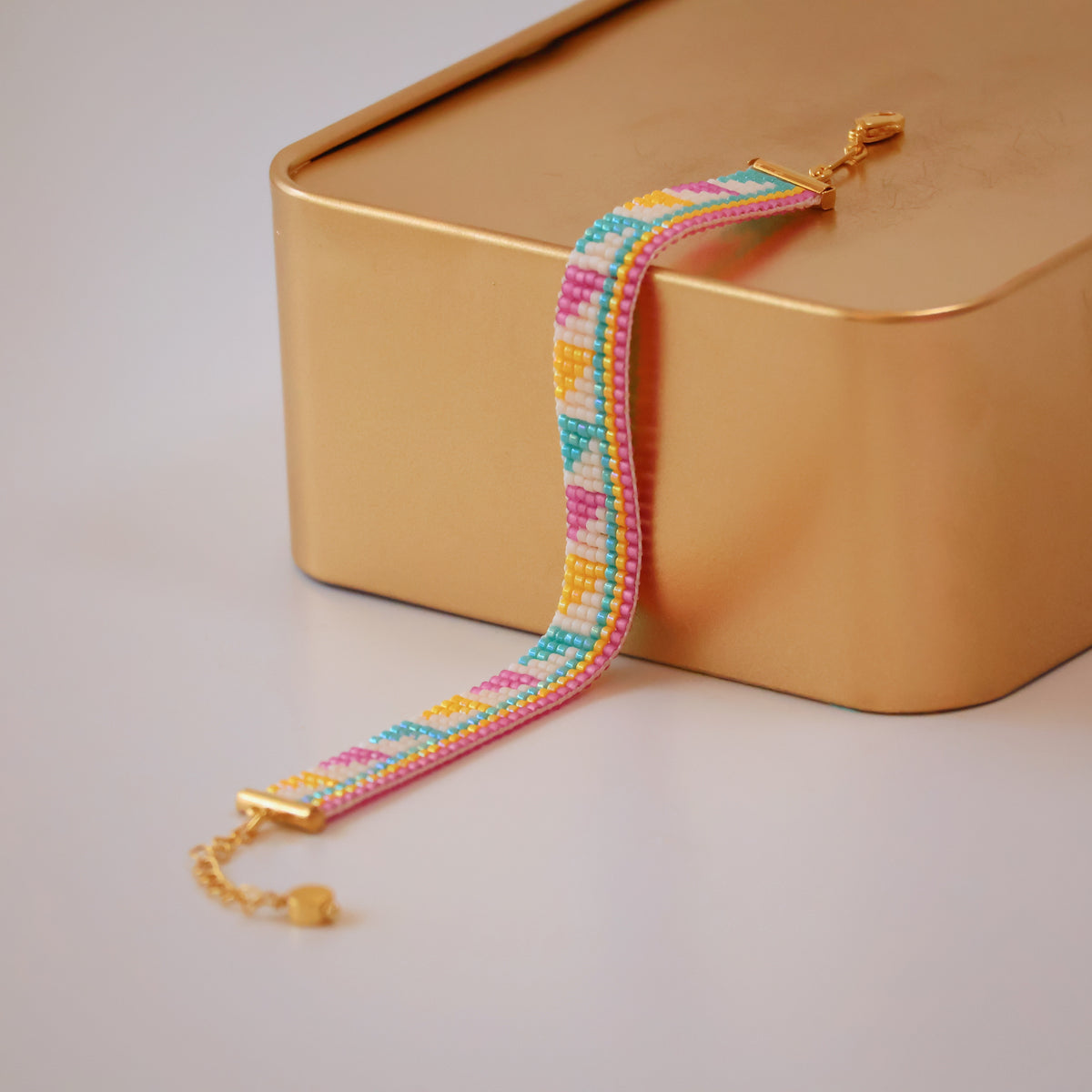 Michaela Minimalist Bracelet - Pink & Turquoise