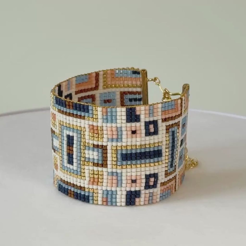 Raji Bold Bracelet - Pink & Blue