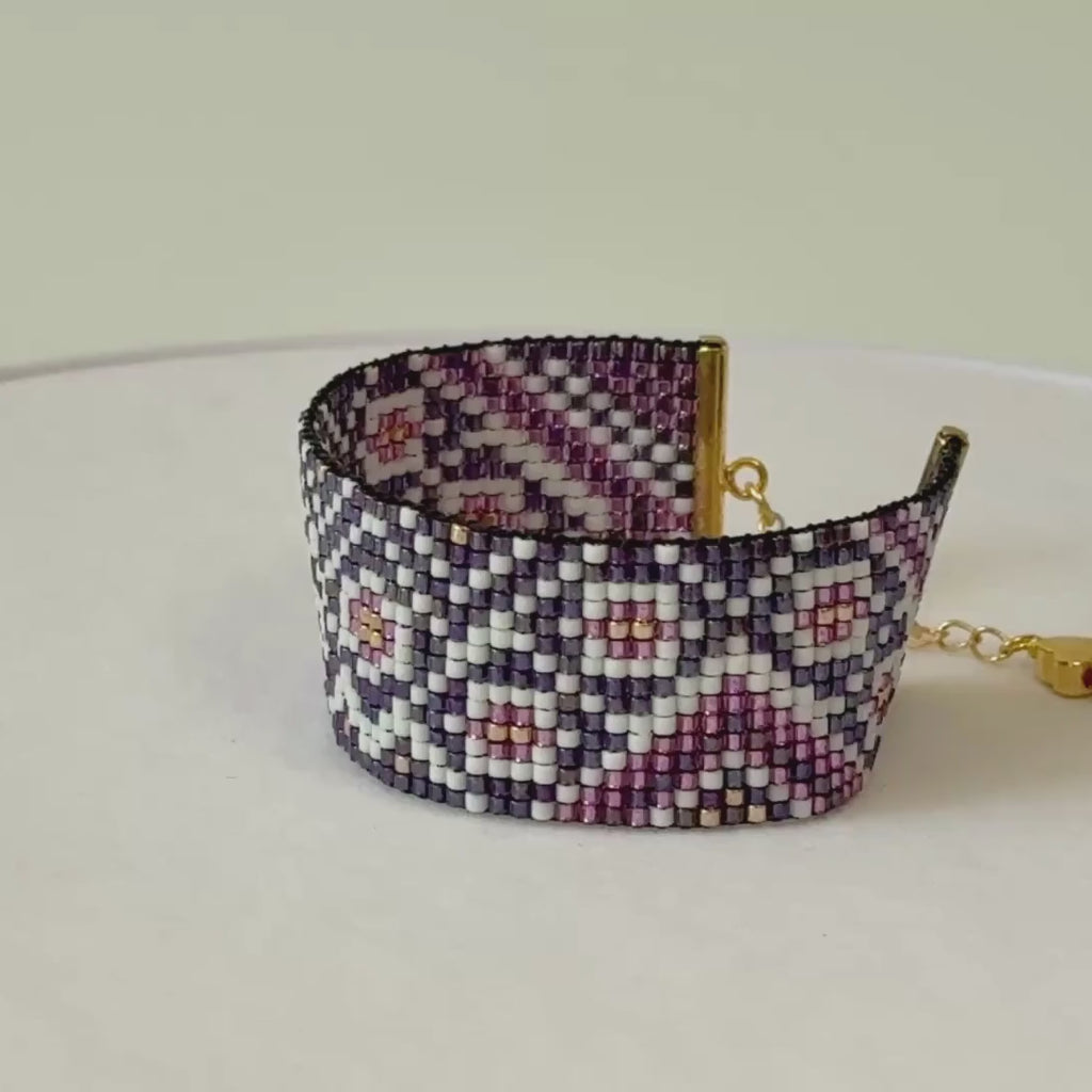 Gina Classic Bracelet - Purple & White