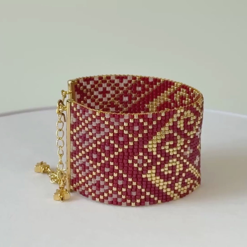 Kanta Bold Bracelet - Red & Gold