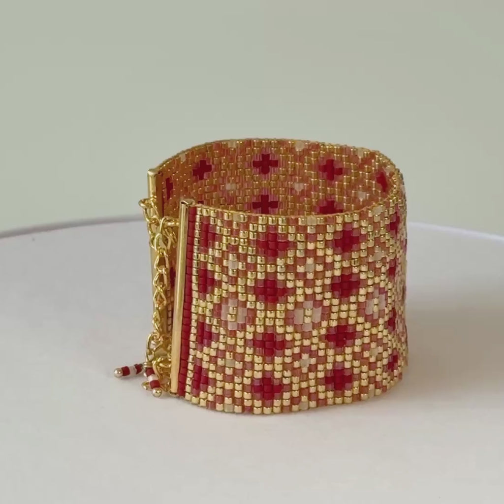 Elizabeth Bold Bracelet - Red & Gold