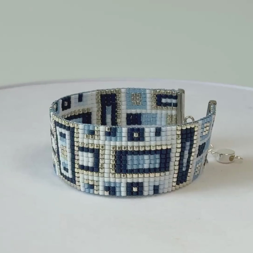Raji Classic Bracelet - Blue & Silver